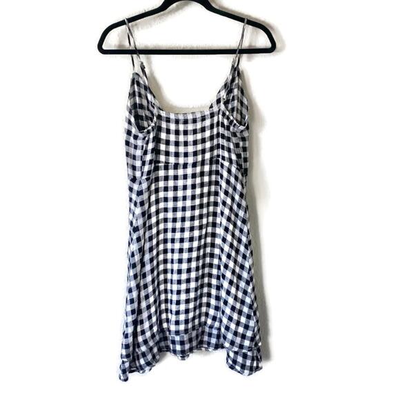Rails Black & White Gingham Plaid Front Tie Cutout Sleeveless Mini Dress Small - Picture 3 of 10